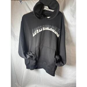 Love Morgan Band Hoodie Mens 2XL Black Pullover Sweatshirt Chenille Lettering